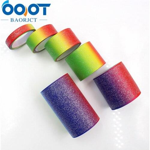 OOOT BAORJCT 1710057 38mm 5yards 10mm 10yards flash Ribbons Thermal transfer Printed grosgrain Wedding Accessories DIY handmade