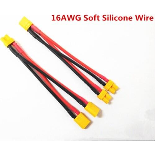 Parallel XT30 Battery Connector XT30 Parallel Cable Dual Extension Y Splitter 16AWG Silicone Wire