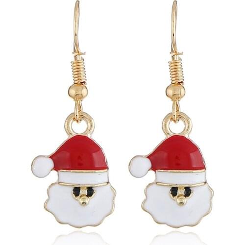 Hot Creative Christmas Ornaments Dangle Earrings For Women Stylish Christmas Claus Drop Earrings jewelry for gift