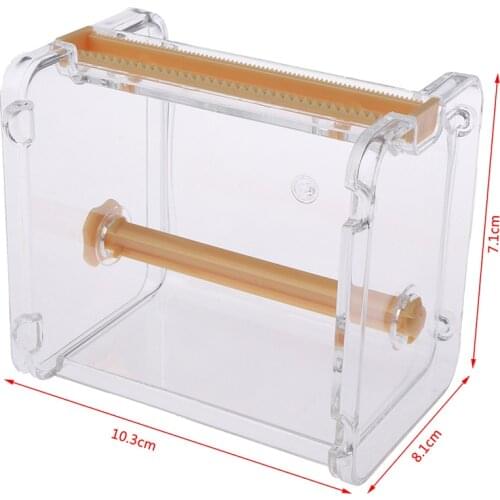 Transparent Adhesive Tape Dispenser Cutter Desk Washi Tape Holder Storage Box Organizer Office School Cutting Supply