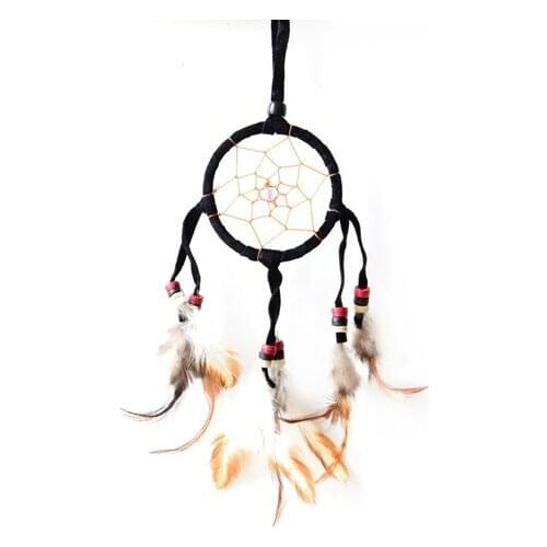 Modern Car decorations Furry Black Suet Mini Dream Catcher Trap-6cm trinket baratija حلية орнаментальный