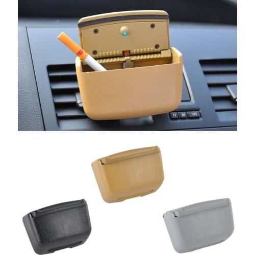 LED Cigarette Smoke Remover Large Capacity Plastic Car Ashtray Universal Auto Car Air Outlet Ashtray Space-saving