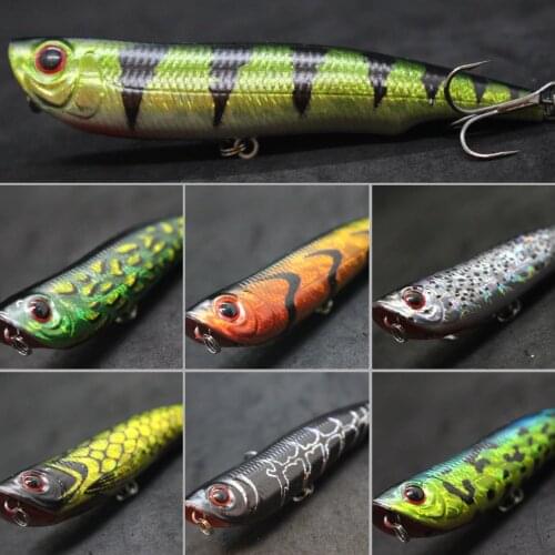 WLure 10cm 17g Long Casting Topwater Popper Walking Lure 2 #4 Treble Hooks Floating Bait 3D Hard Eyes Fishing Lure W622