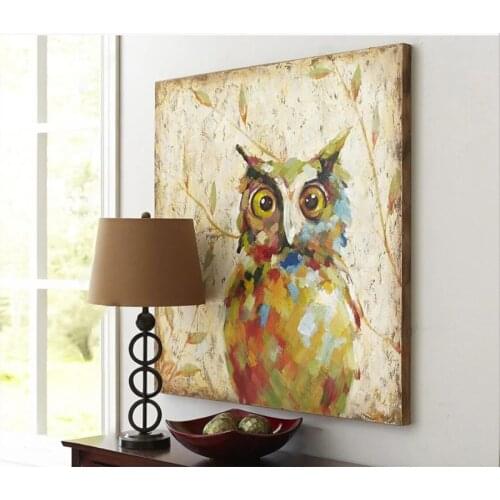 Rustic Country Canvas Painting Night Owl Prints And Posters For Living Room Paintings Animal Wall Arts Bedroom Picture