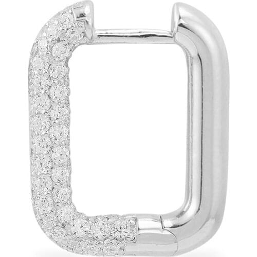 Sterling silver February new color diamond earrings female stars geometric square heart shaped fashion earrings