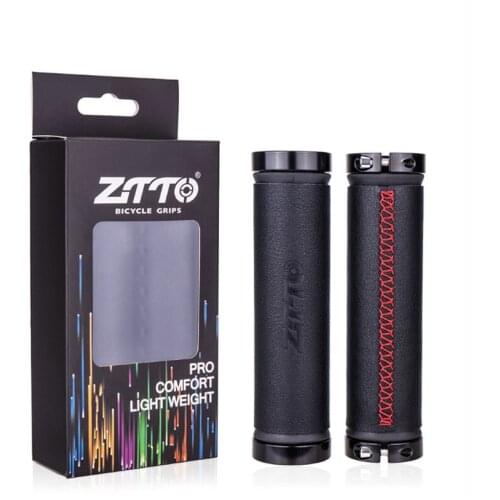 ZTTO MTB Retro style well-matched with Titanium frame Hand stitch grips handle Bicycle Ergonomics leather grips