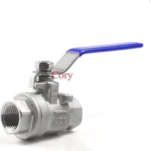 1PC BSPT Female Stainless Steel SS304 2P Full Port Ball Valve with Handle Thread Valve Manual Valve