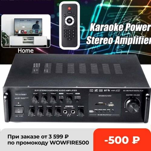 2000W Home Car Amplifier Stereo bluetooth Subwoofer Music Audio Amplifier FM USB SD Karaoke KTV Home Theater Sound System