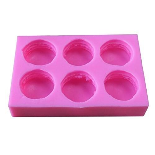 6 Cavity Macaron Shape Burger Soap Form Mold Cake Decoration Chocolate Mould Biscuit Baking Mat Pan Bakeware Tray Mould