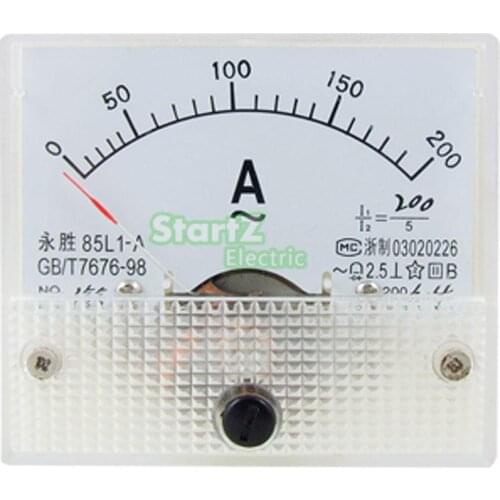 AC Analog Meter Panel 200A AMP Current Ammeters 85L1 0-200A Gauge