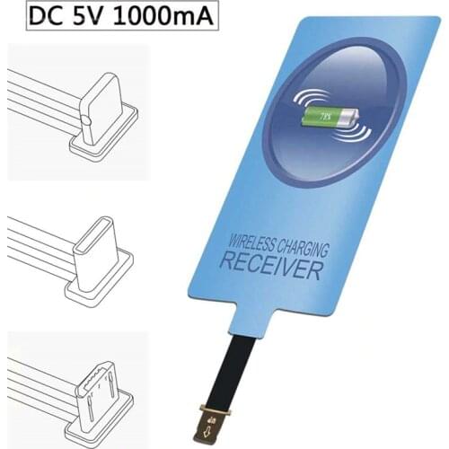 Qi Wireless Charging Receiver For iPhone 7 6s Plus 5s Micro USB Type C Universal Fast Wireless Charger For Samsung Huawei Xiaomi