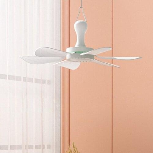 P82F 16.5inch 6 Leaves AC 220V Silent Household Dormitory Bed Air Cooling Hanging Fan with Switch 8W Electric Ceiling Fan