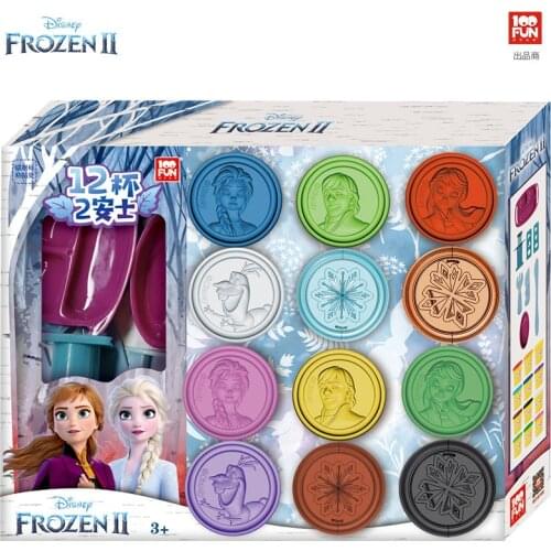 Disney 12 colors girls Frozen 2 princess Clay Light DIY Modelling Clay Slime Soft Intelligent Plasticine Learning Education Toy