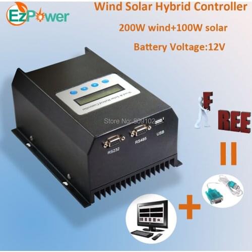 300W 12V PWM hybrid controller for 200w wind 100w solar
