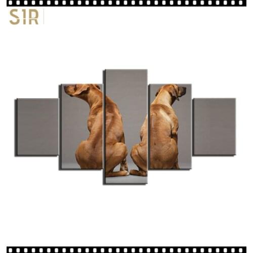 HD 5 Pieces Cute Pet Dog Pictures Posters Wall HD Art Home Decor for Living Room Painting on The Wall Pet Dog Pictures Wall Art