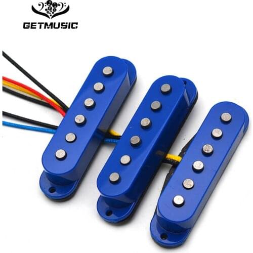 Single Coil Ceramic magnet Staggered Top Pickup Electric Guitar Pickup Neck/Middle/Bridge 50/50/52mm for Blue/Sky Blue/Orange