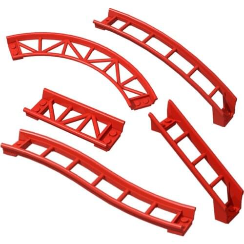 Bricks Roller Coaster Rail Bow /Slope With Shaft /Edges Part Building Block Toys Compatible 25061 26559 26560 26561 34738 26022