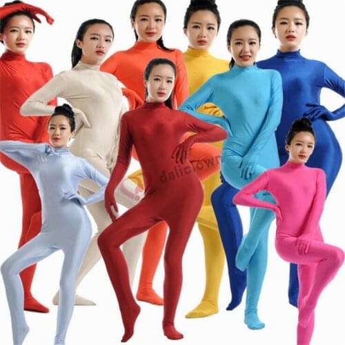 Adult Spandex Zentai Full Body Skin Tight Jumpsuit Unisex Zentai Suit Bodysuit Costume for Women Unitard Dancewear