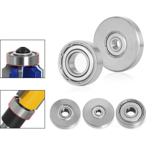 Durable Steel Bearings Accessories Kit Fits for Router bits Heads and Shank Top Mounted 1/2, 3/8, 3/4 Bearing & Stop Ring
