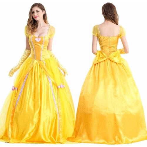 The Amazing Beauty and beast Costume Halloween Cosplay Costume 3D Full Body Princess Belle Suit