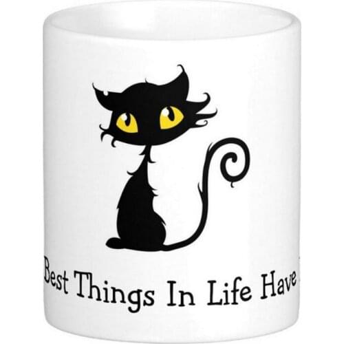 The Best Things In Life Have Fleas Cat White Coffee Mugs Tea Mug Customize Gift By LVSURE Ceramic Mug Travel Coffee Mugs