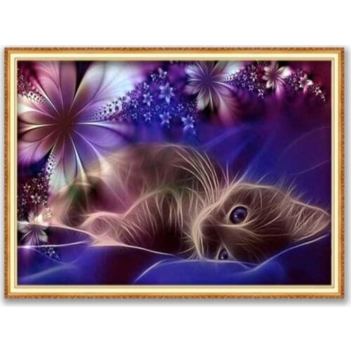 Animal Cat DIY Cross Stitch Embroidery 11CT Kits Needlework Craft Set Printed Canvas Cotton Thread Home Decoration Hot Sell