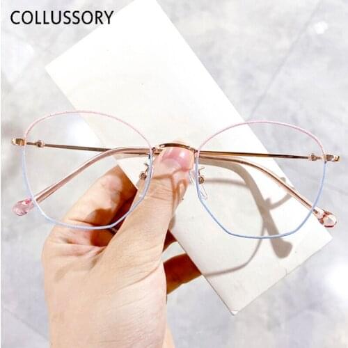 Irregular Polygon Candy Color Metal Eye Glasses Frame Women Men Glasses Designer Optical Frames Eyeglasses Vitage Retro Oversize