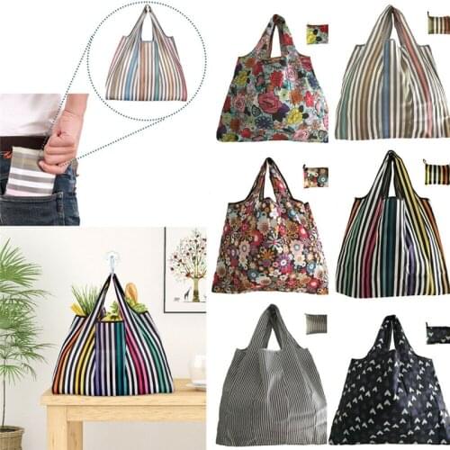 NoEnName-Null Reusable Foldable Ladies Shopping Bag Eco Floral Tote Handbag Fold Away Bag Hot