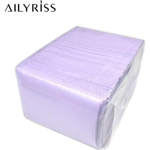 25pcs Disposable Waterproof Medical Paper Dental Hygiene Bib Neckerchief Wood Pulp Paper Dental Clean Pad Sheets Manicure Tool
