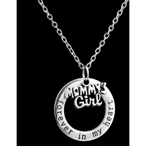 Mommys Girl Forever In My Heart Pendant Charm Chain Necklace Women Girl Jewelry Family Mother Mom Necklaces Mothers Day Gifts