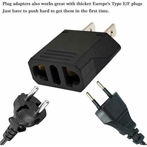 European to American Outlet Plug Adapter Electrical Travel Power Tool Converter