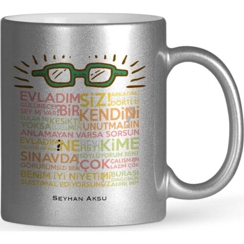 Personalized Teachers Words Silver Gilt Mug Cup-2