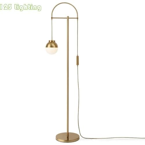 Nordic Gold LED Floor Lamp Hotel Room Livingroom Bedsdie Lighting Fixtures E14 110-240V Home Decoration Customizable Plug