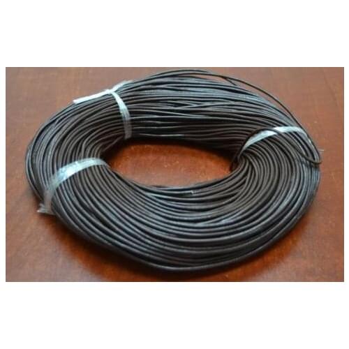 Mixed Black Coffee brown 2mm real wax Round COW Genuine Leather Cord hry34 Bracelet Necklace Cord DIY for jewelry making