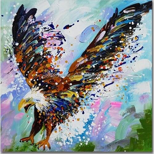 Mintura Modern Animal Oil Paintings Different Kinds of Flying Animals Art Hand Painted Acrylic Canvas Wall Sticker No Framed