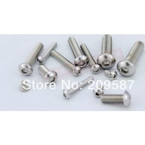 50pcs Metric Thread M5x25mm Stainless Steel inside Round Hexagon Bolts Screws