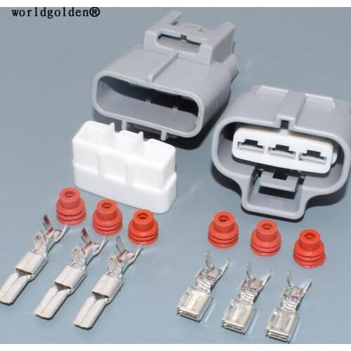 Worldgolden 3 Pin 4.8mm way Car male female electric Fan Plug auto connector 6188-0129 6189-0165 for Toyota Carola Corolla Camry