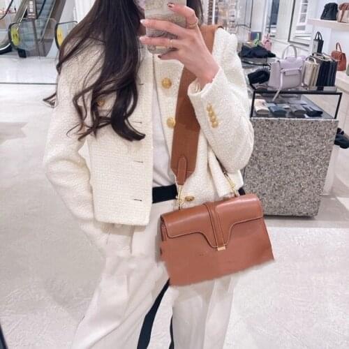 New 2021 Autumn Women High Quality 50% Wool Tweed Jacket Coat Female Luxury Chic Overcoat Ddxgz2v 7.06