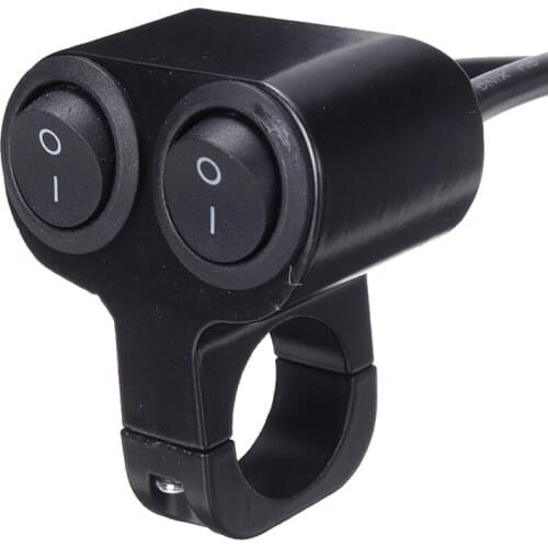 1pc 22mm 12V Motorcycle Handlebar Control Switch Dual Button Control Headlight Flasher Lamp In/Off Switch For Scooter ATV Parts