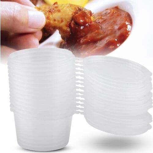 100Pcs 100ml 4oz Round Covered Sauce Box Packed Test Box Chili oil Side Dish Seasoning Box Disposable Transparent Sauce Cup