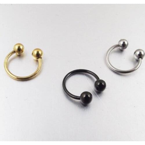 2pcs Free Shipping Stainless Steel 20G Ball Circulars Horseshoes Nipple Eyebrow Nose Ring Piercing Body Jewelry