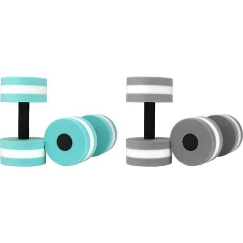 2PCS Foam Water Foating Dumbbell Pool Aqua Dumbbells Aquatic Water Aerobics Exercise Fitness Dumbbells for Swimming Pool