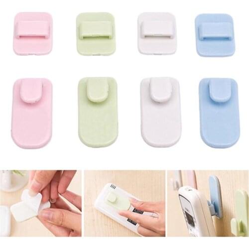 4 Colors 2PCS Plastic Sticky Hook Set TV Air Conditioner Remote Control Key Practical Wall Storage Holder Strong Hanger