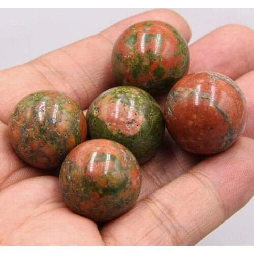 2pcs Natural green red unakite stone ball sphere Home Decoration unakite gem stone reiki crystal healing sphere women men gifts