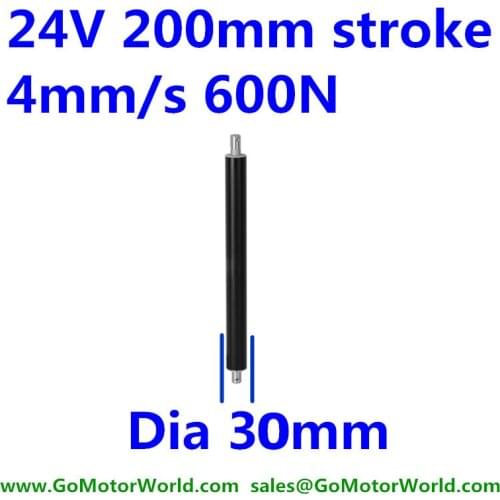 24V 5mm/s speed 200mm 8 inch stroke 600N load DC tubular linear motor in line DC linear actuator LA15 type hot sell