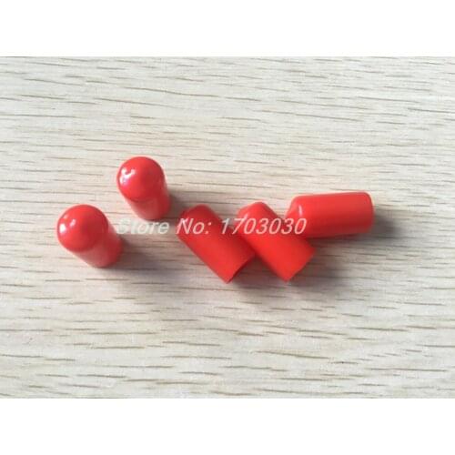 400 Pcs 24mm Height 12mm Inner Dia Round Tip Red PVC Insulated End Caps