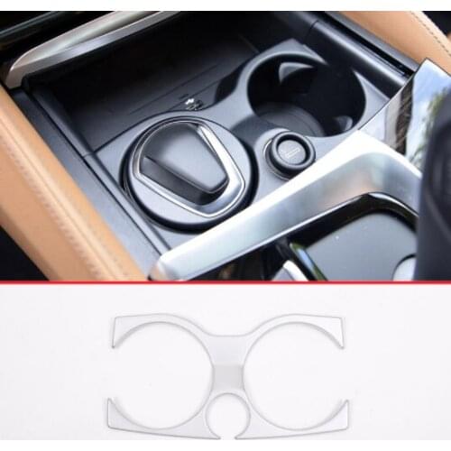 ABS Chrome Car Center Console Cup Holder Cover Trim For BMW 5 Series G30 525li 530li 540li 2017 2018 Interior Moldings