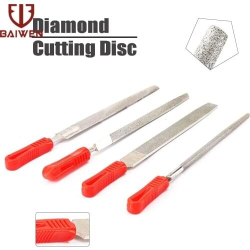 6" Flat/Half Round/Round/Triangle Diamond Coating Needle File Files Metal Jewelry Crafts Tool Jade Ceramic Glass Polishing Tools