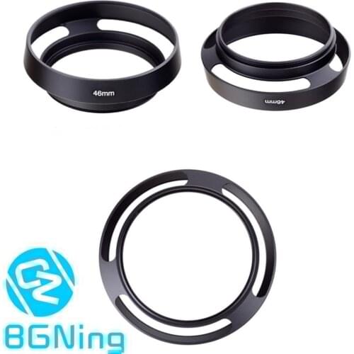 BGNing Aluminium 37mm Lens Hollow Hood For Leica SLR Cameras 39mm 49mm 52 mm 55mm 58mm Lens Cap Universal Cover Protector Black