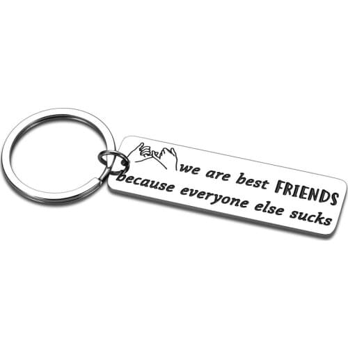 Funny Friend Gifts Keychain for Best Friend BFF Birthday Christmas Graduation Friendship Gifts for Sisters Brothers Besties
